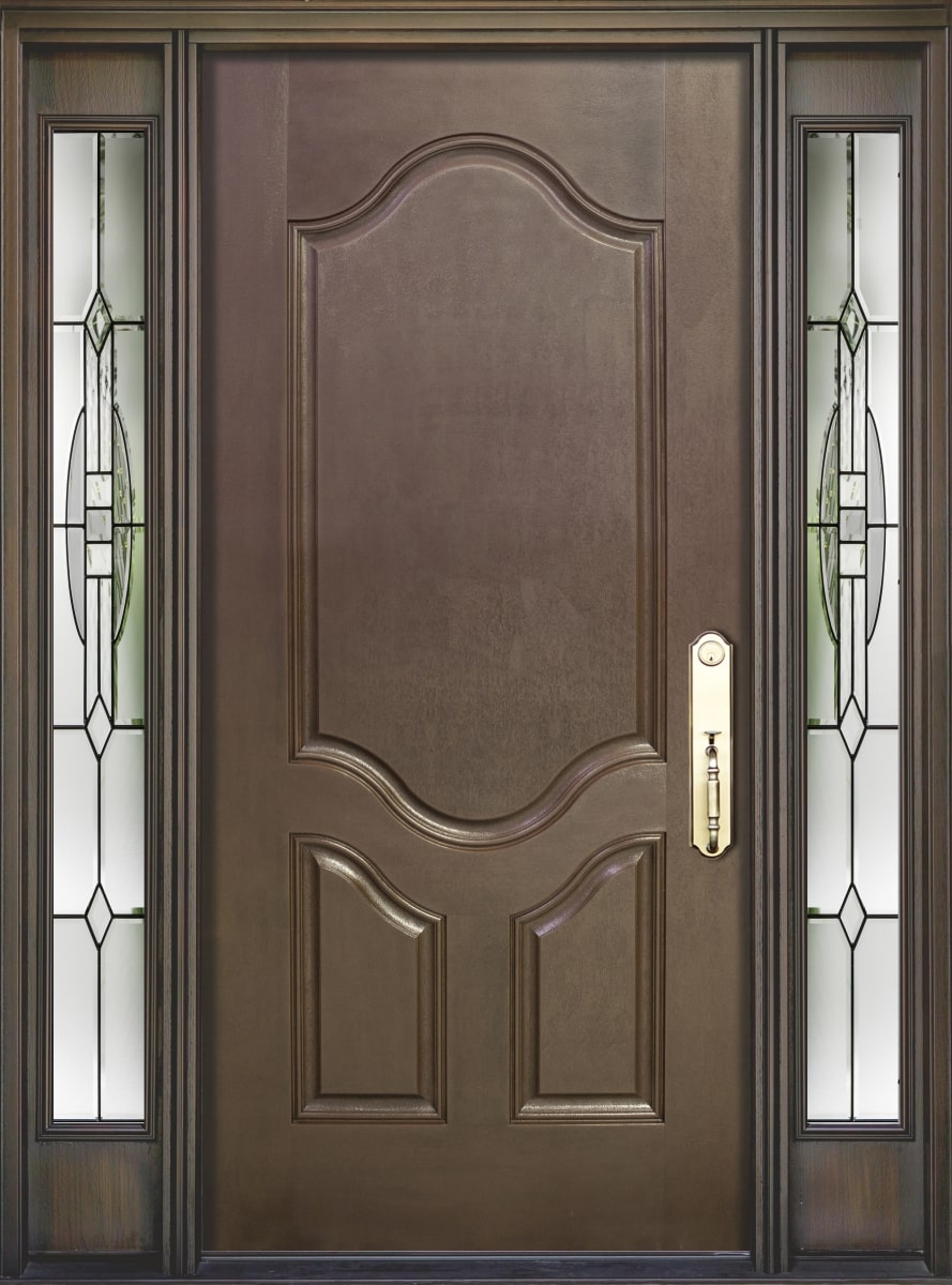 #001_Mahogany 3PC Door with two panel sidelites