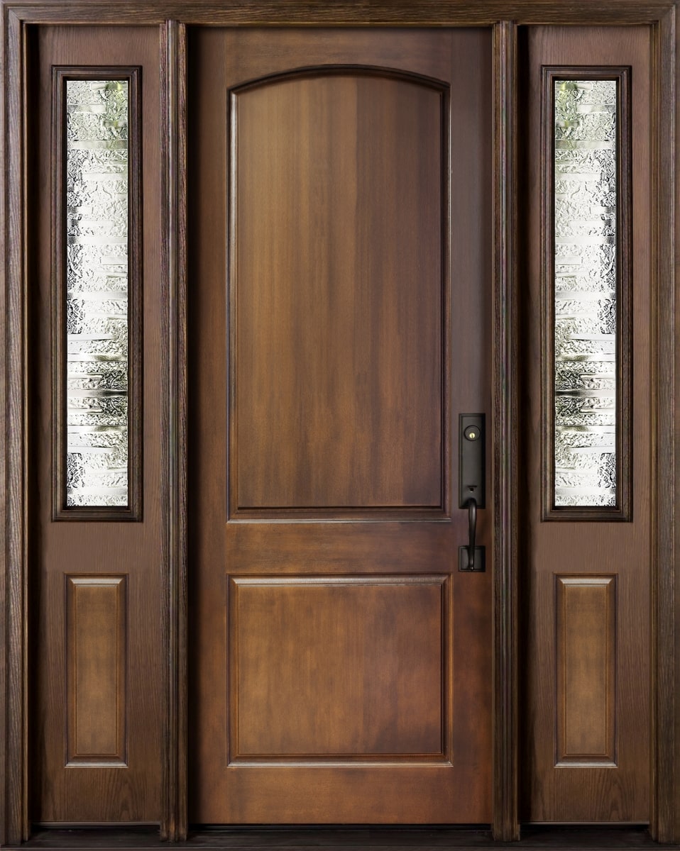 #010_Mahogany NRP Door with two panel sidelites