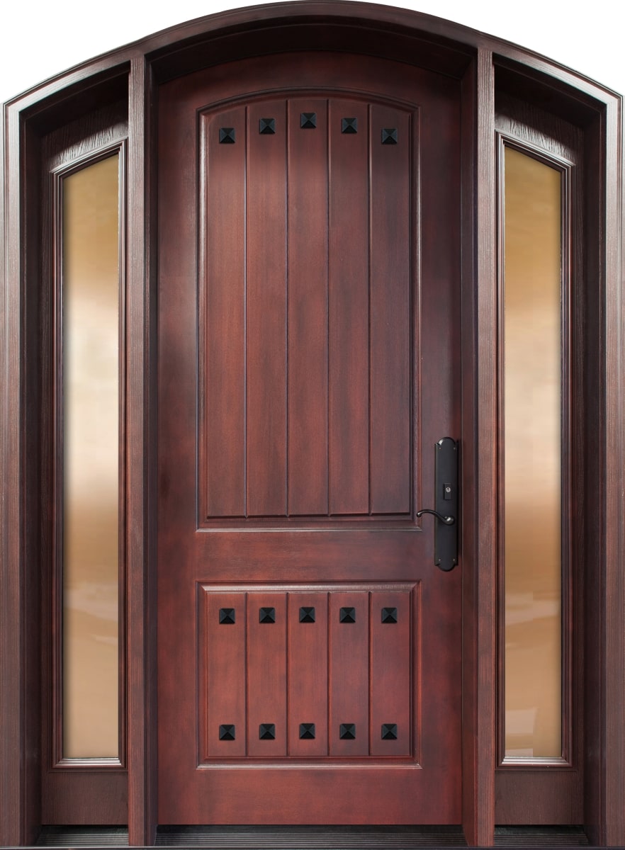 #028_Mahogany NRPCT Arched Door with panel Sidelites