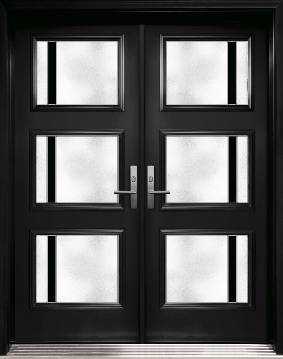 #044_Smooth Double Door with Alta Glass inserts