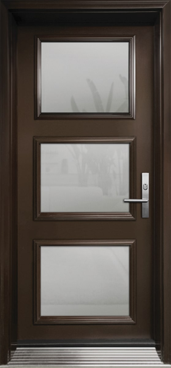 #051_Smooth Single Door with 3 modern Doorlites