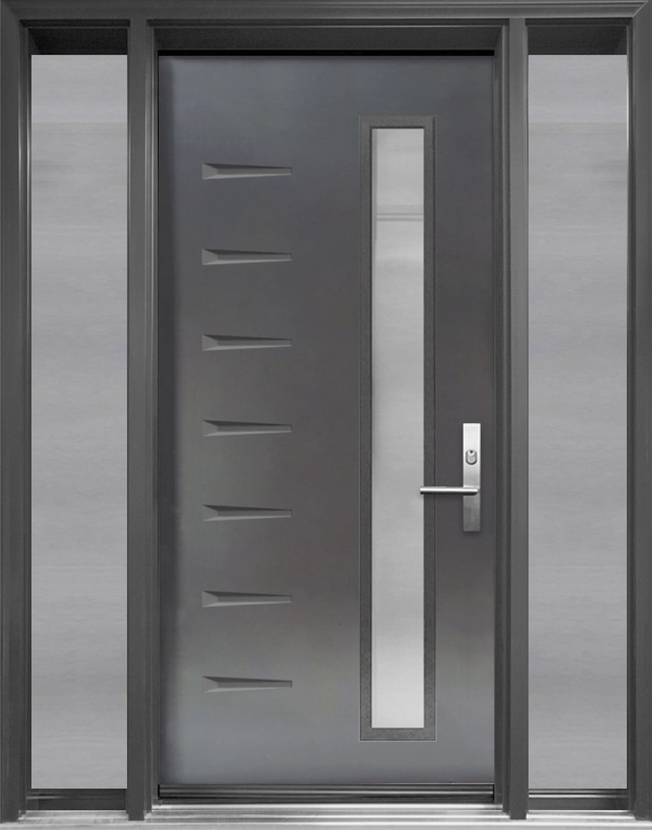 #110_Steel Door with glass insert and fully glazed Sidelites