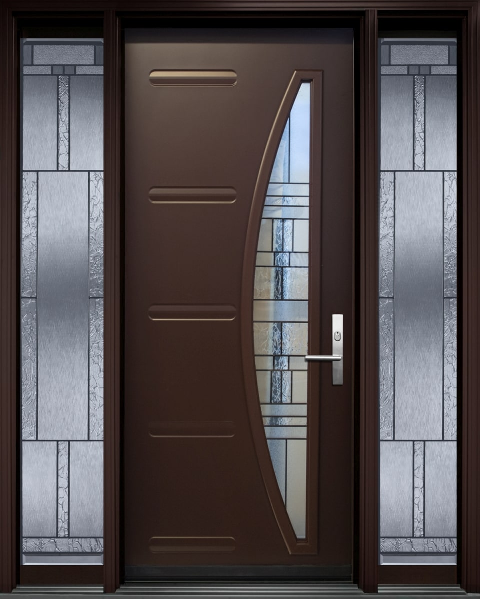 #112_Steel Door with glass inserts and fully glazed Sidelites
