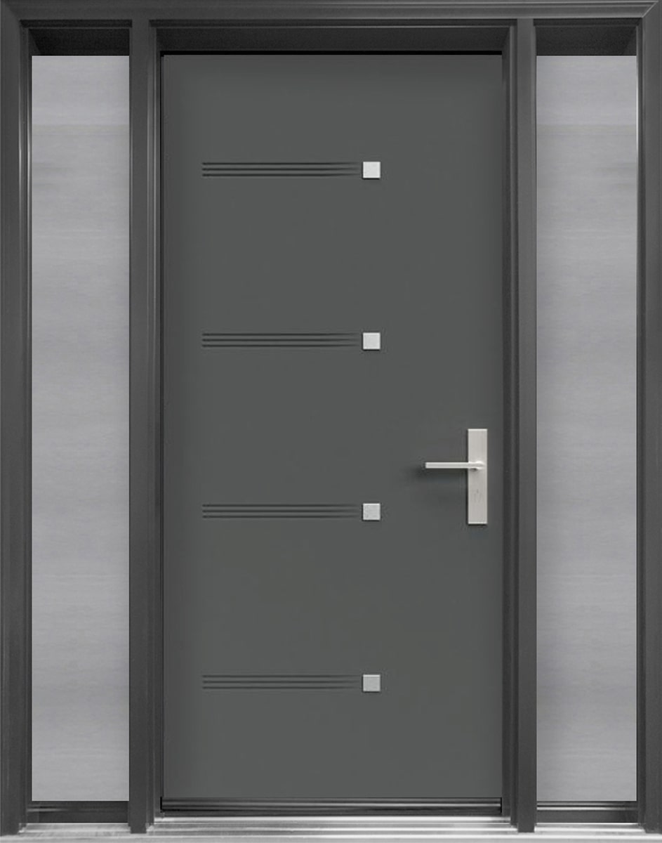 #130_Steel Modern Door Oso-1 with fully glazed Sidelites