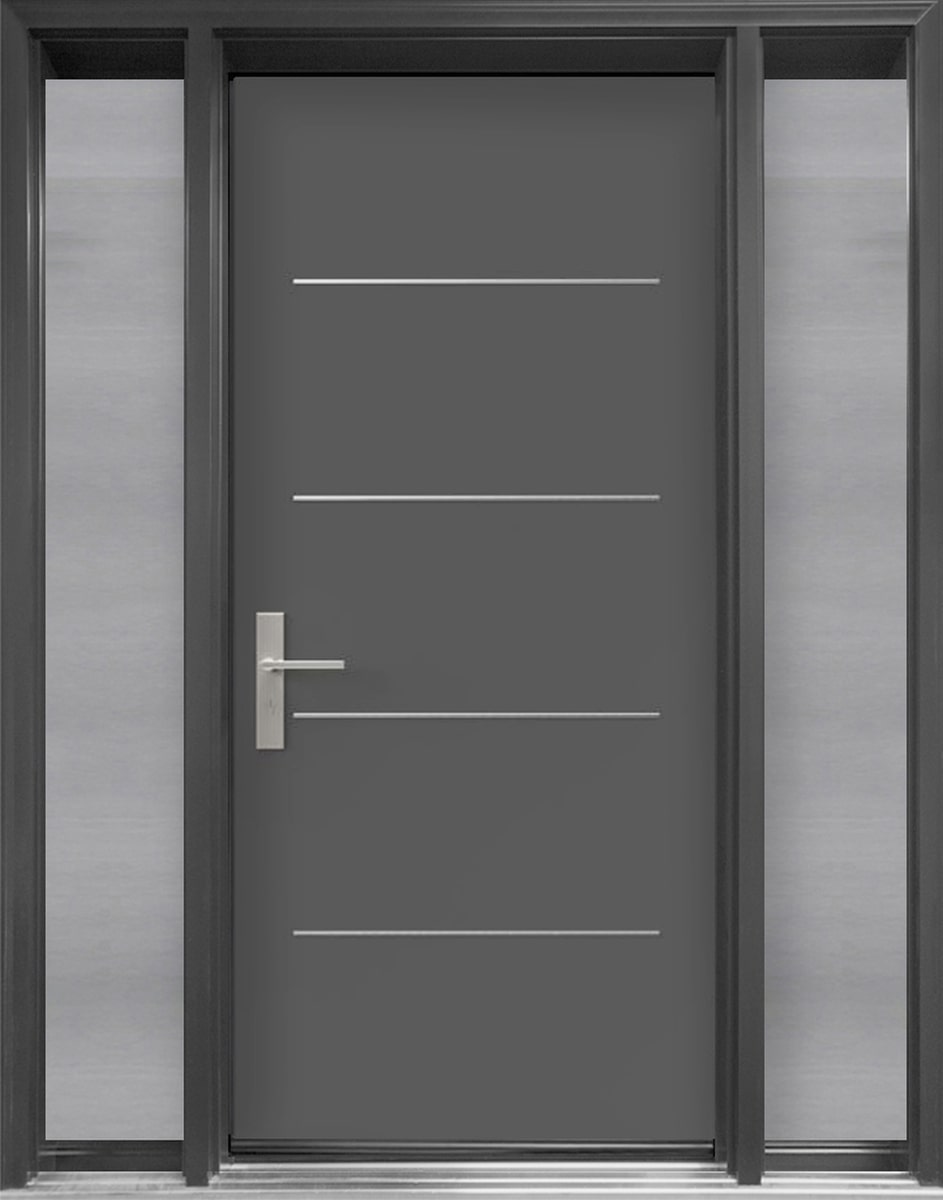 #131_Steel Modern Door Uno-1 with fully glazed Sidelites