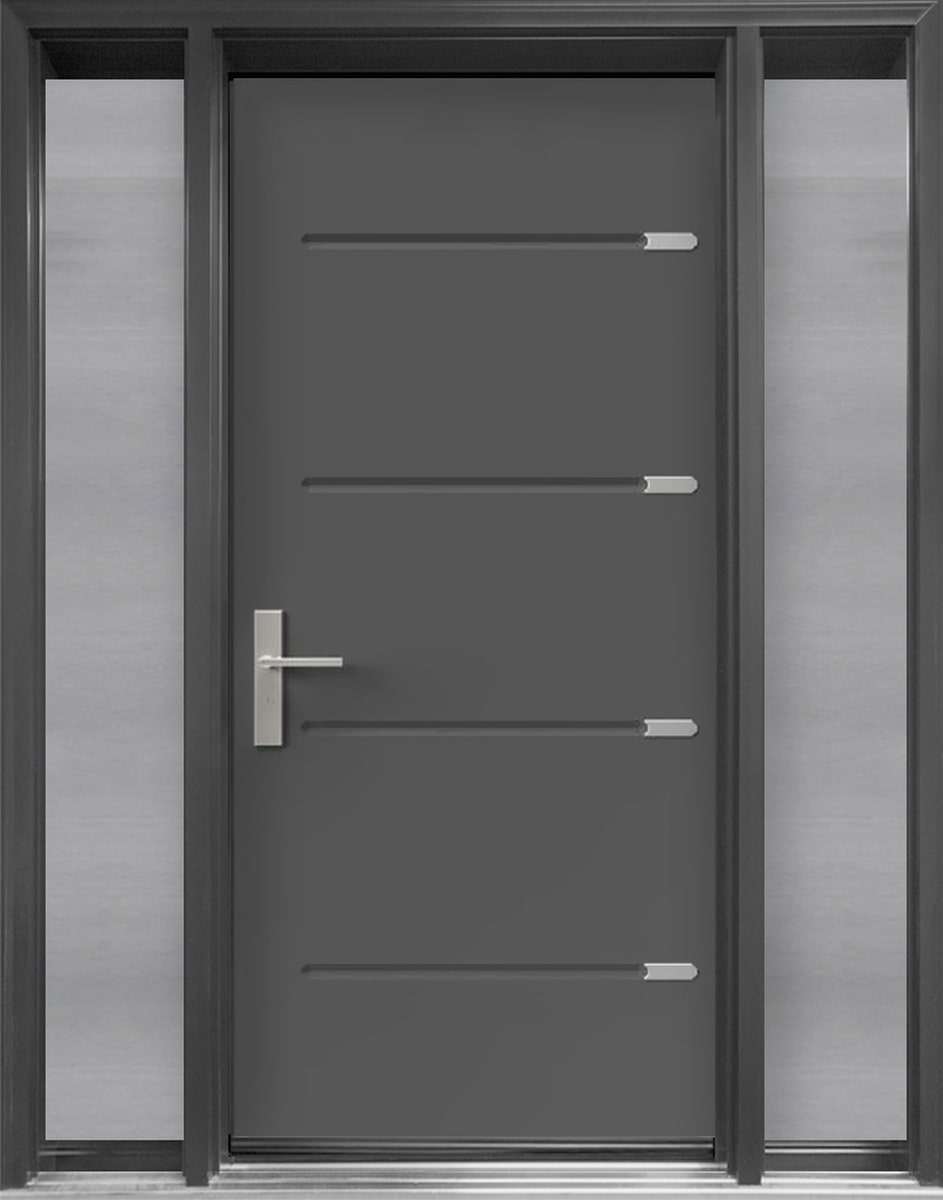 #133_Steel Modern Door Vog-1 with fully glazed Sidelites