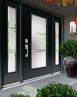 Single Teal Entry Door with Sidelites Installation in Mississauga | Luma  Doors and Windows