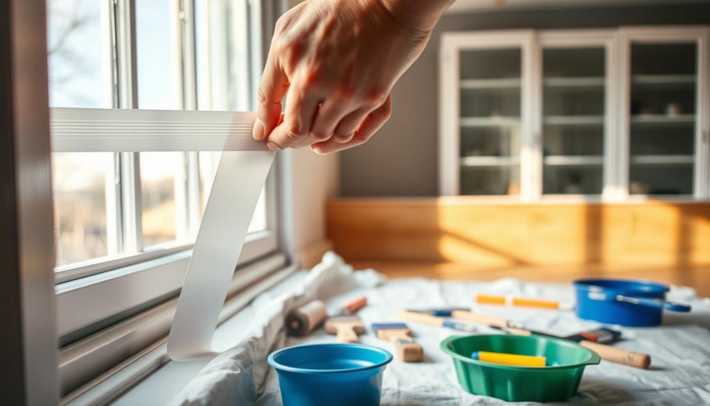 Taping Method for Painting Windows