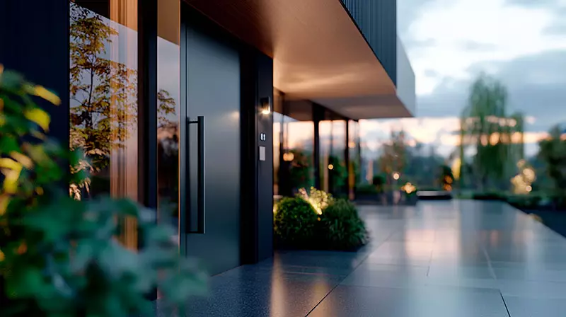 Charcoal gray door