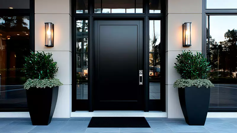 Matte black door