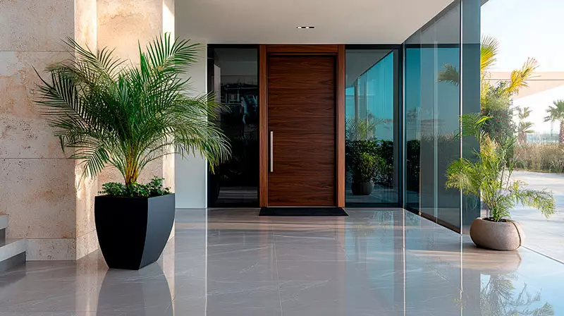 Minimalist flat panel doors