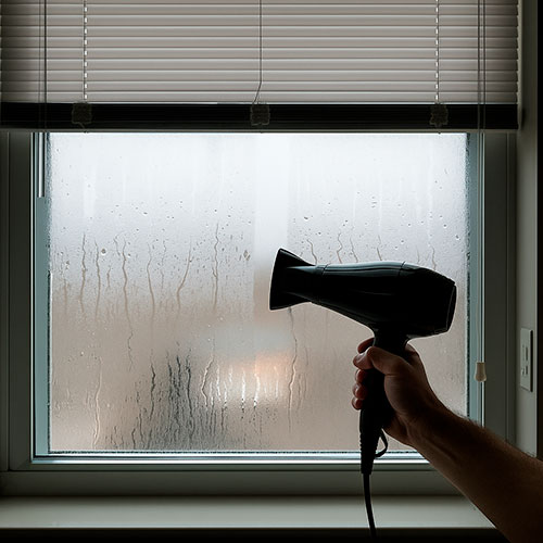 how to remove moisture from between window panes hair dryer