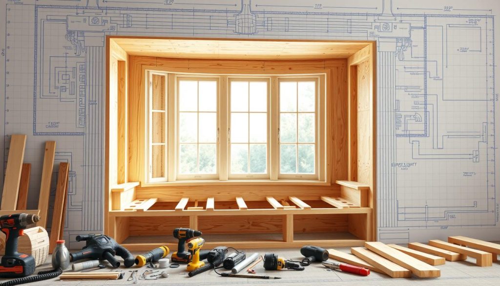 DIY Bay Window Seat construction