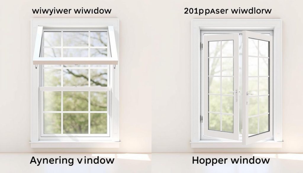 compare awning windows and hopper windows