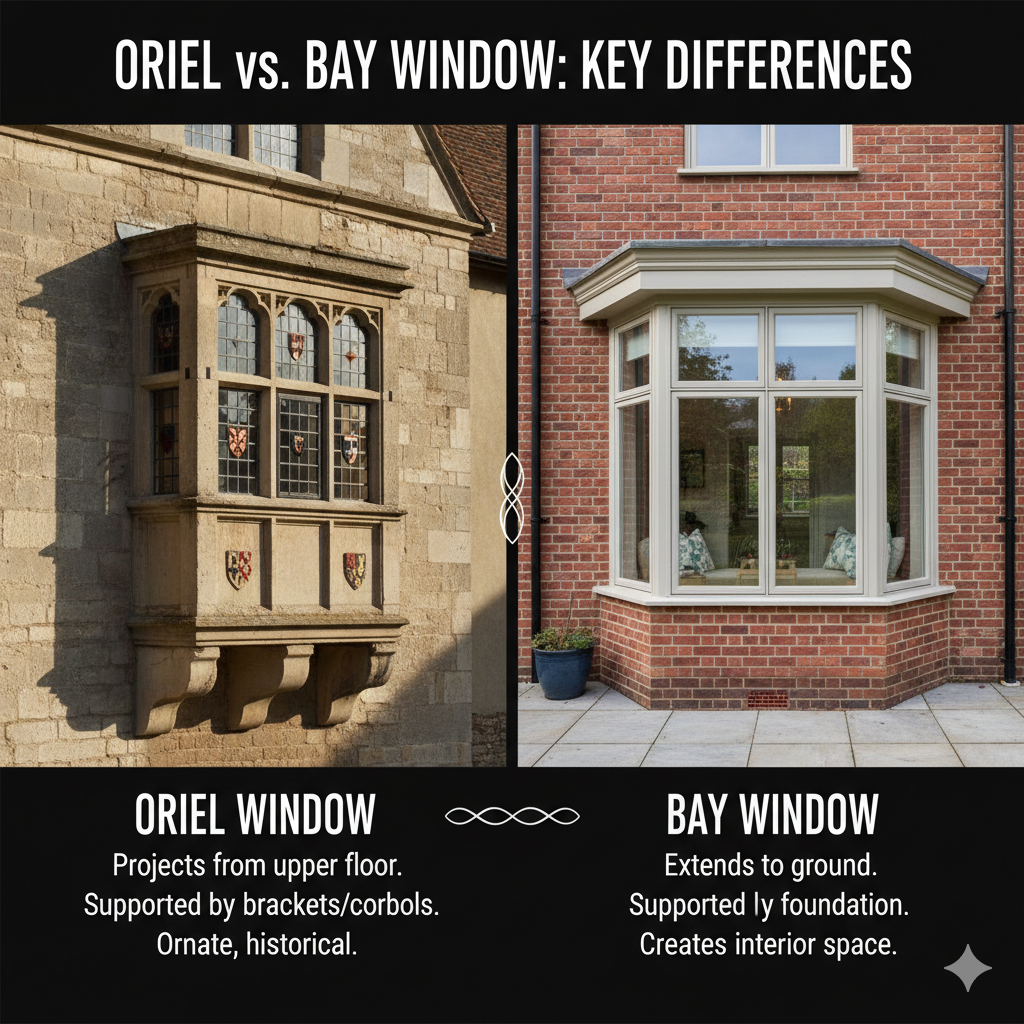 Oriel and Bay Window differencies