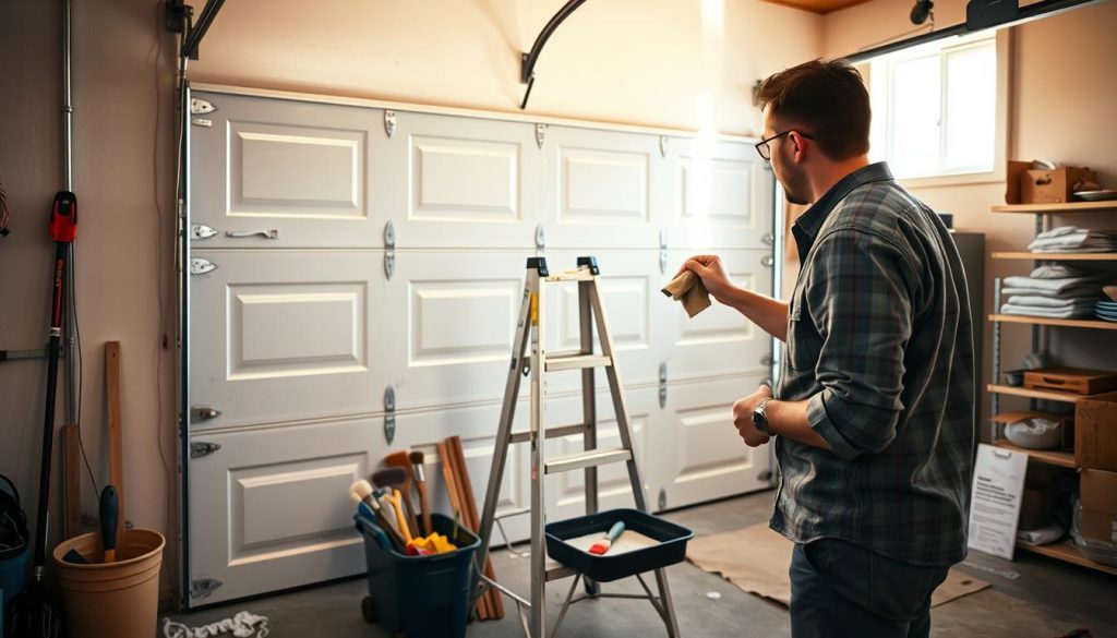 garage door painting preparation