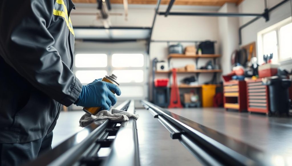 lubricating garage door tracks