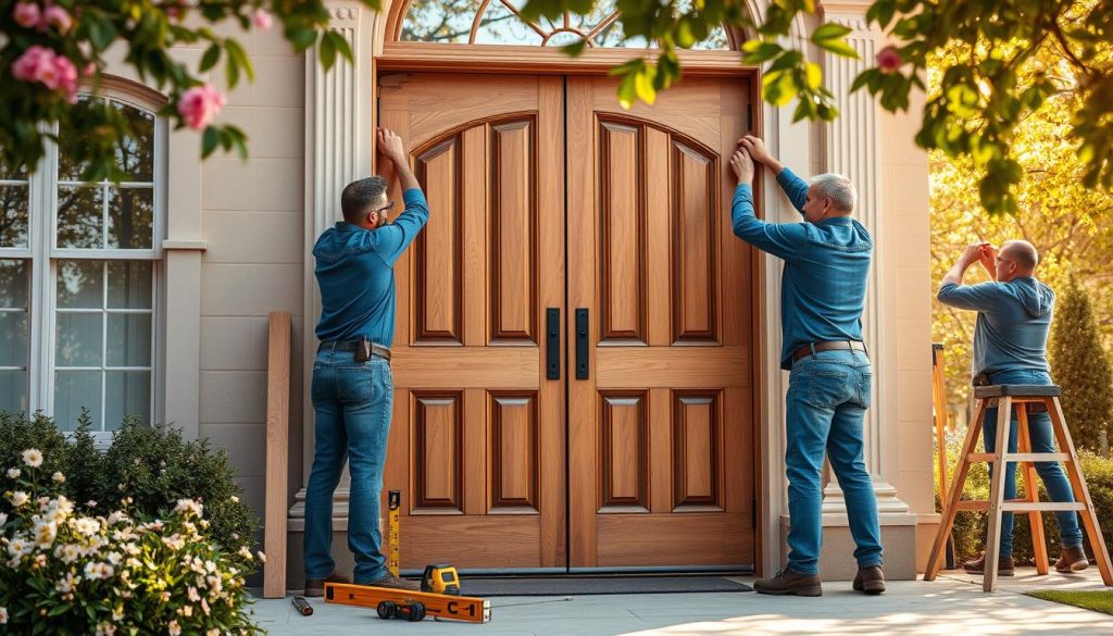 double entry door installation