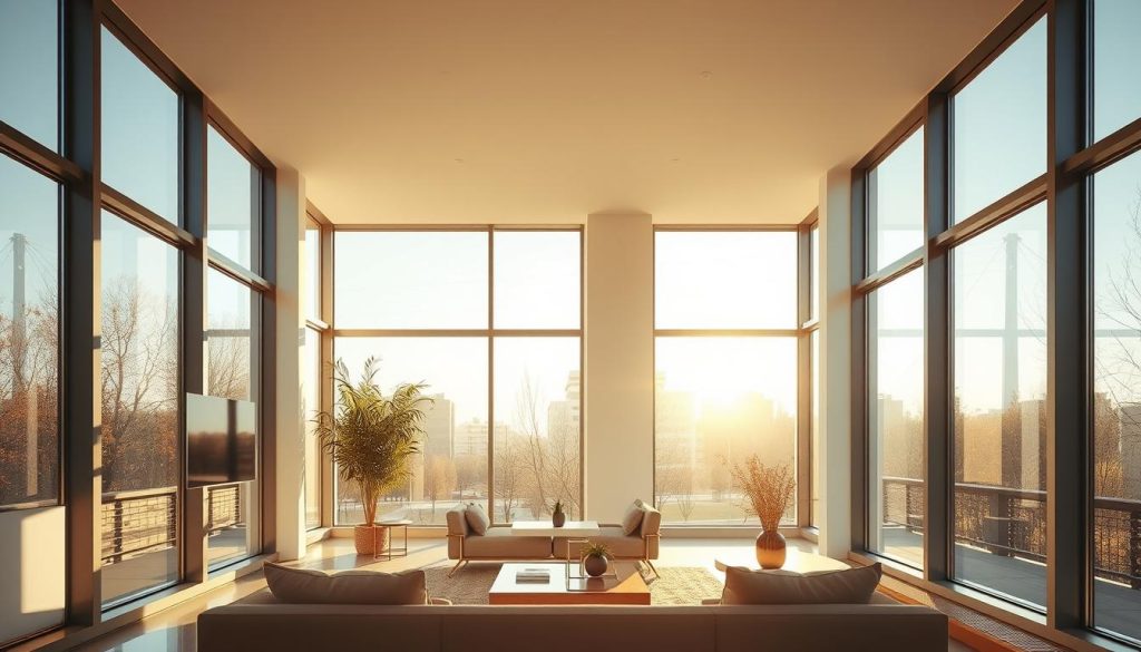 Optimized light transmission in living space