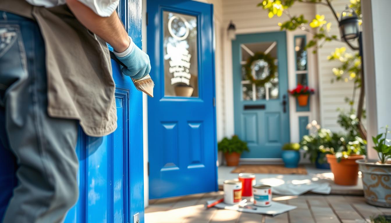 how to paint a metal front door