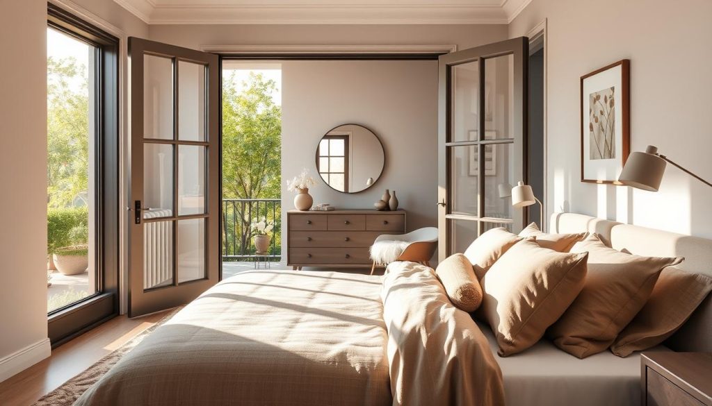 modern french door bedroom concept