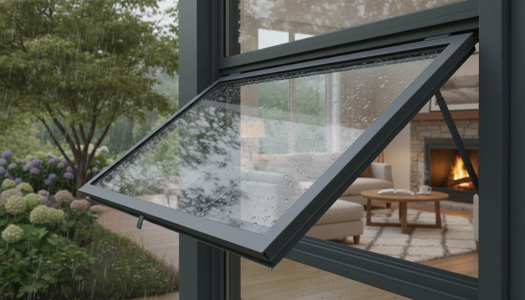 Awning windows ventilation and weather protection