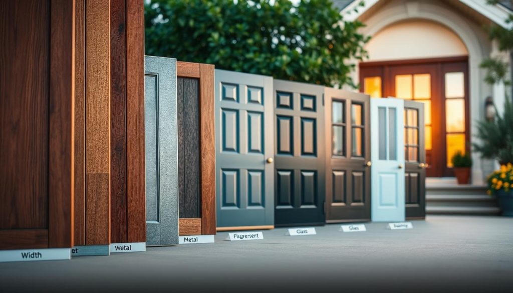 front entry door width material options