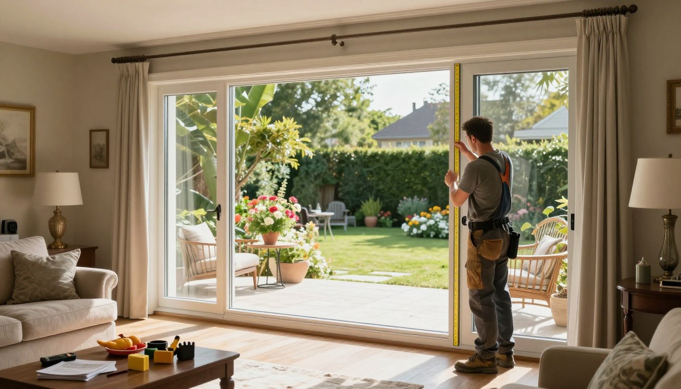 replace sliding glass door with window