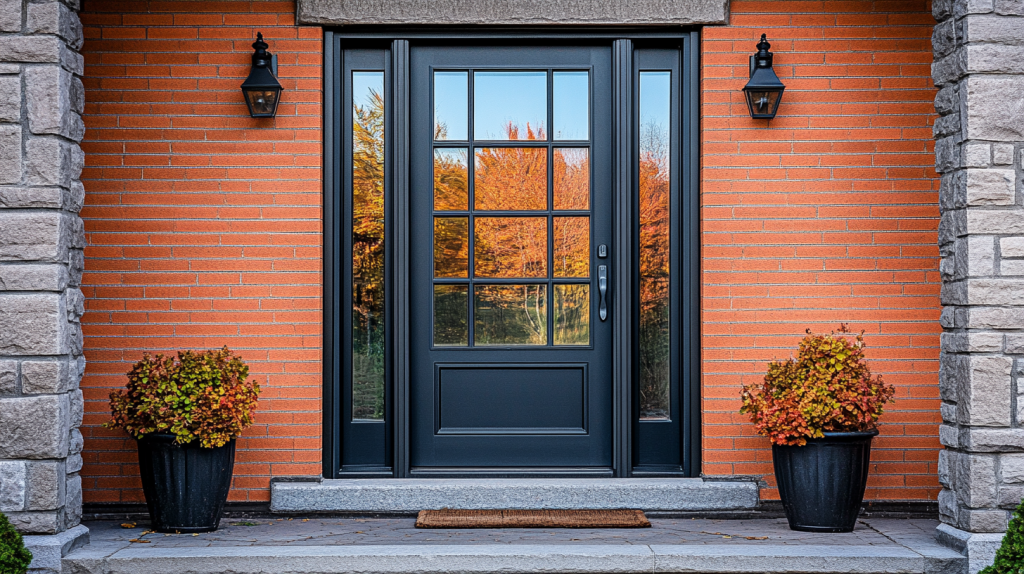 single glass door