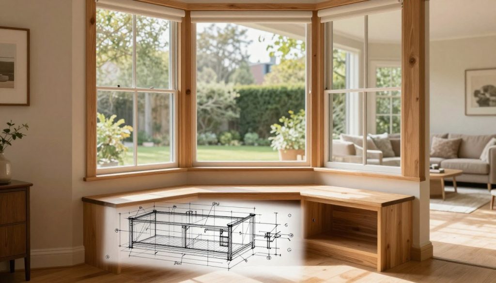 bay window bench framing plan
