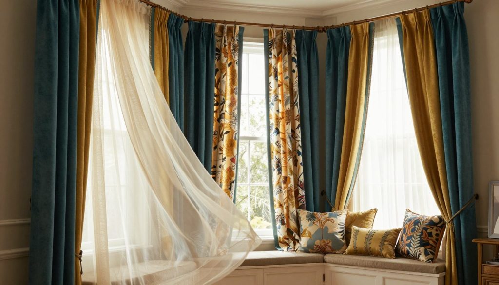 creative curtain ideas for bay window angles