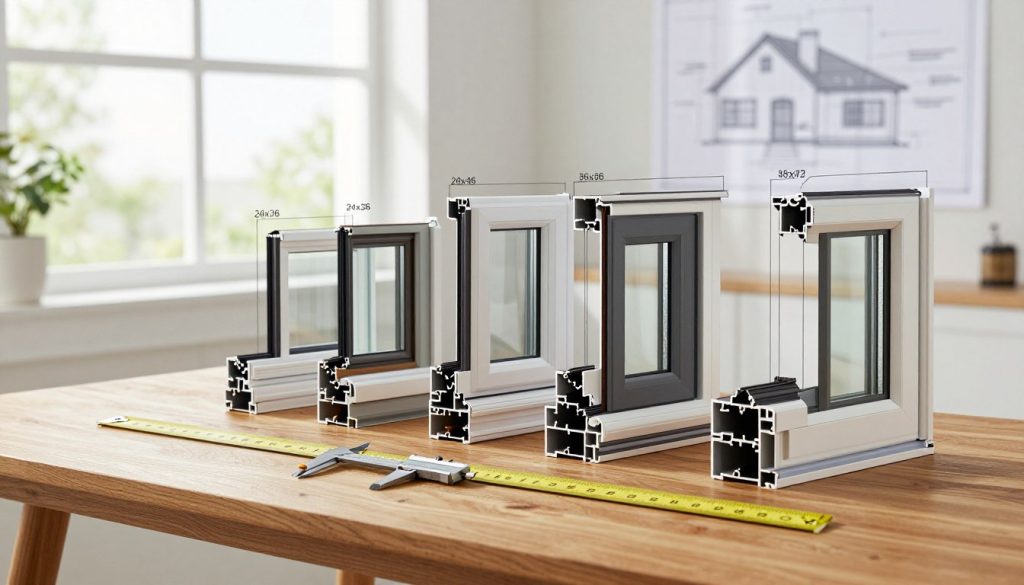 fixed windows standard sizes metrics