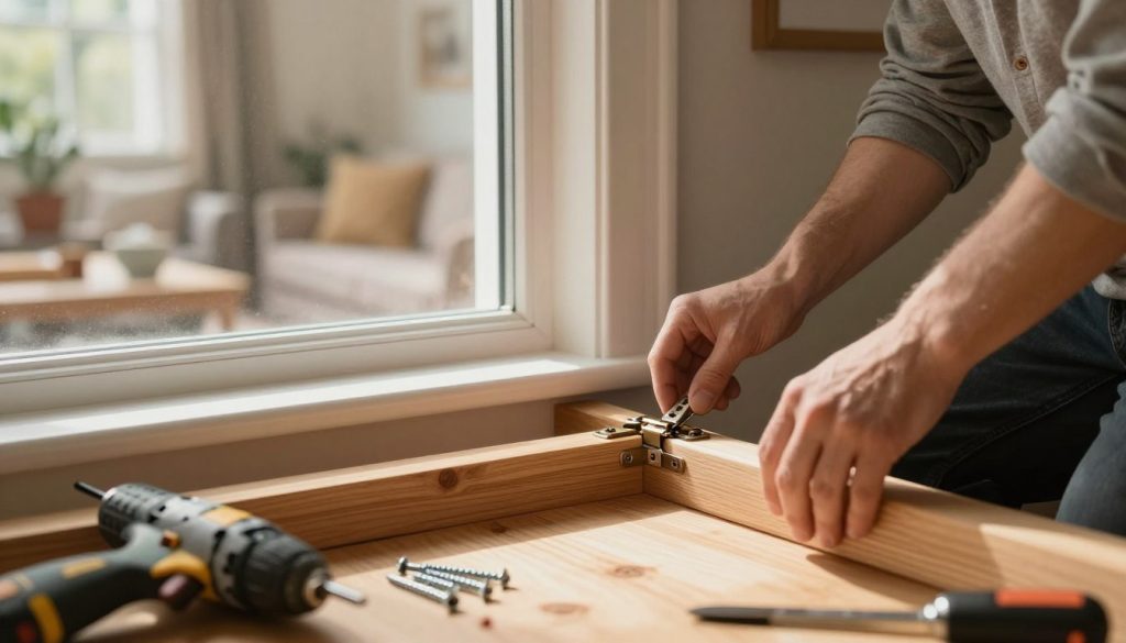 installing bay window bench hinge