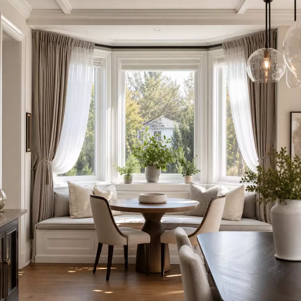 How to Decorate a Bay Window in a Dining Room